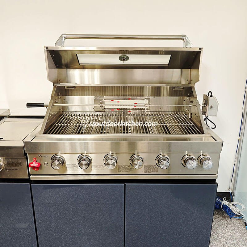 stainless steel outdoor kitchen gas grill